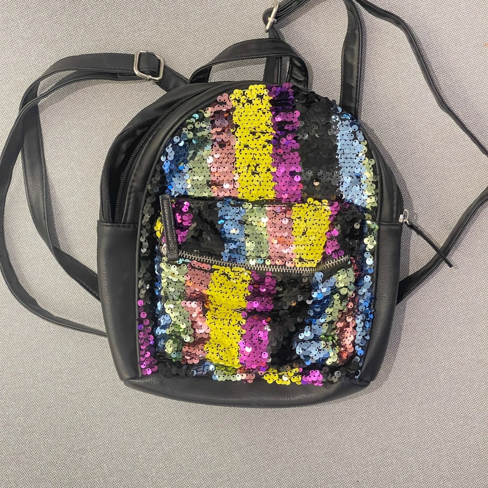 Multicolor Sequin Mini Backpack - Picture 1 of 7